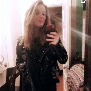 Blank NYC faux leather embroidered jacket